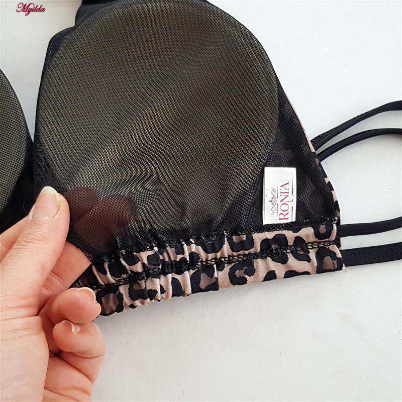 مایو دو تکه زنانه مدل پلنگی رنگ مشکی رونیا کد 5272-711 ماییلدا