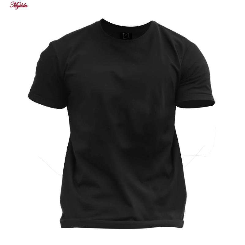 تیشرت آستین کوتاه مردانه مدل یقه گرد ساده basic رنگ مشکی ماییلدا