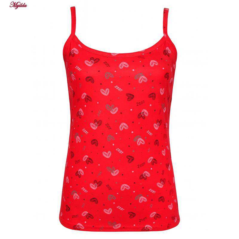 تاپ راحتی زنانه مدل قلبی رنگ قرمز ماییلدا کد 5328-3