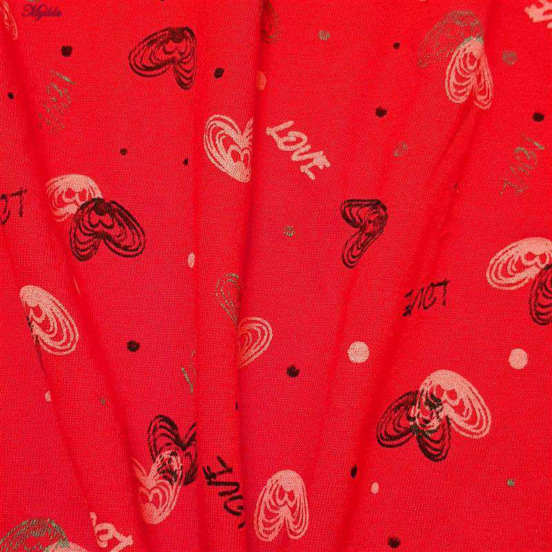 تاپ راحتی زنانه مدل قلبی رنگ قرمز ماییلدا کد 5328-3