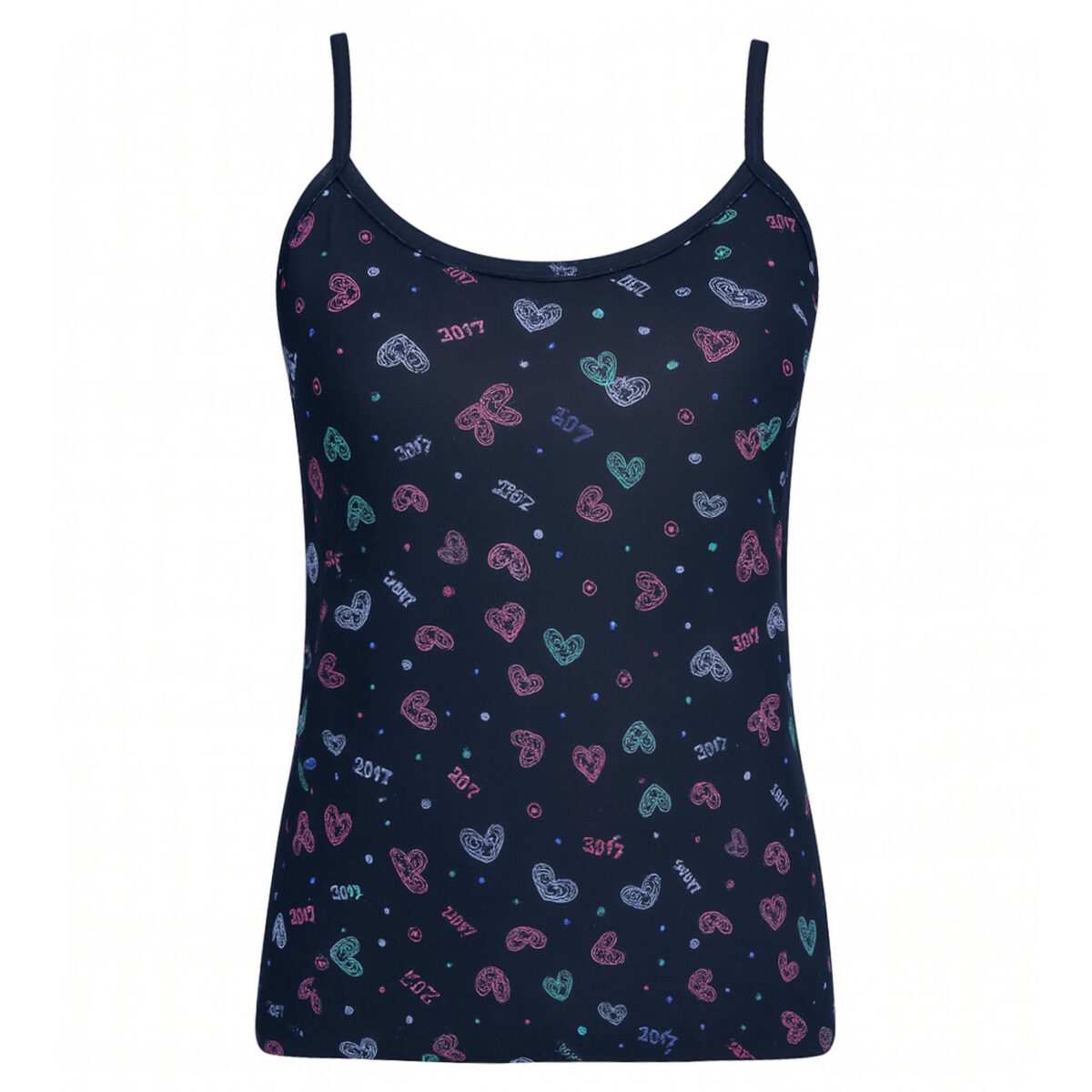 تاپ راحتی زنانه مدل قلبی رنگ سرمه ای ماییلدا کد 5328-3