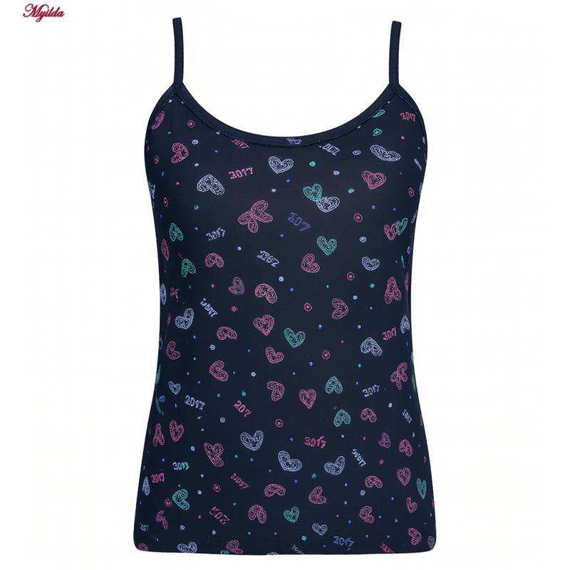 تاپ راحتی زنانه مدل قلبی رنگ سرمه ای ماییلدا کد 5328-3