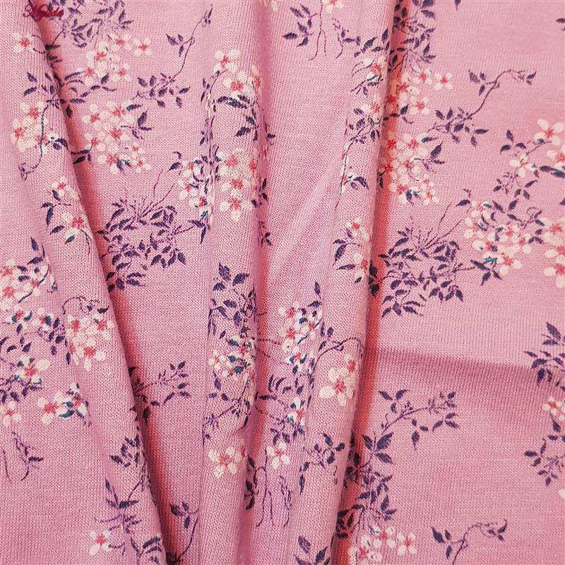 تاپ راحتی زنانه طرح برگ رنگ یاسی ماییلدا کد 5328-2