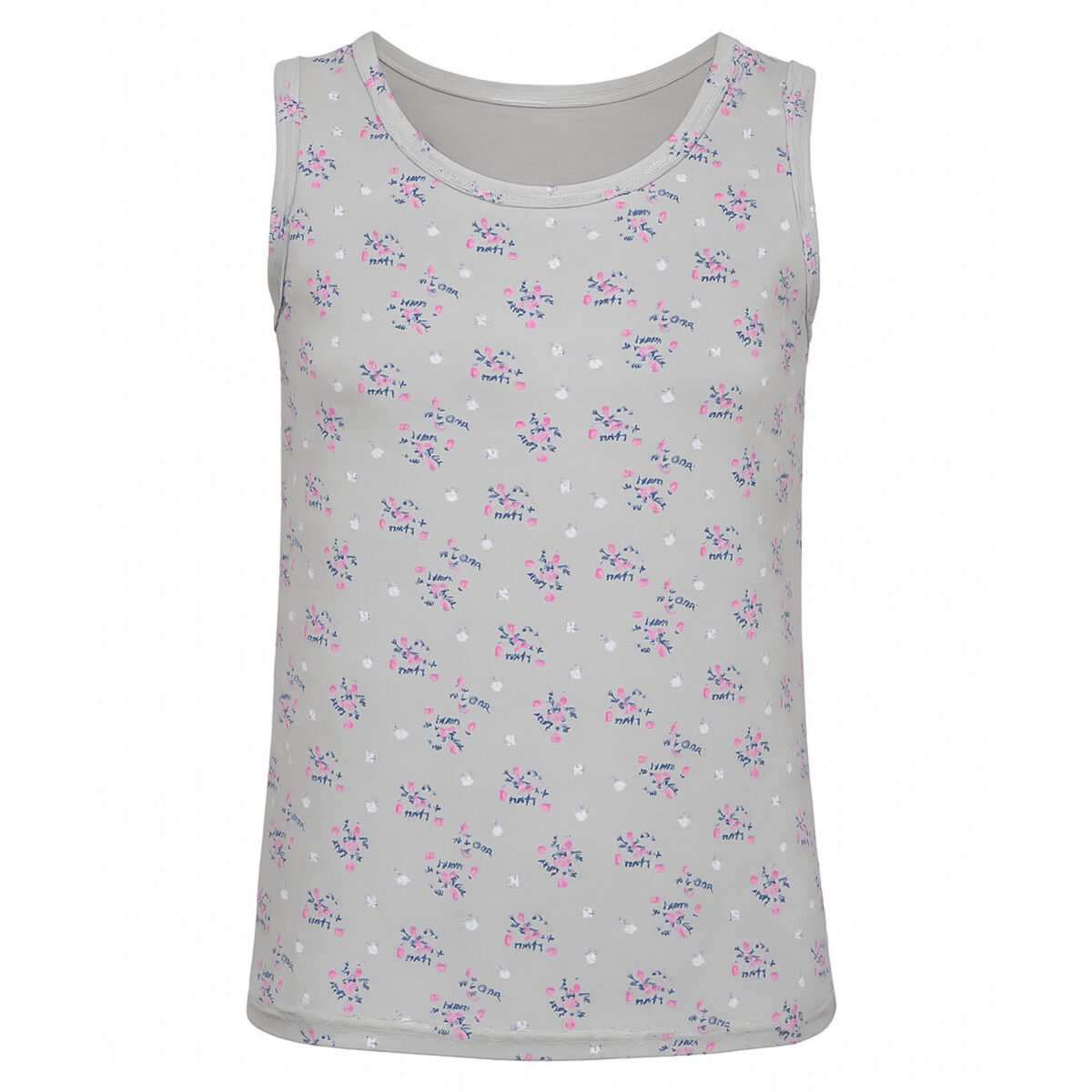 تاپ راحتی زنانه طرح برگ رنگ طوسی ماییلدا کد 5328-2