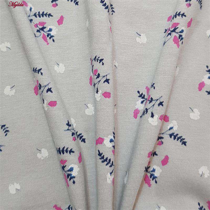 تاپ راحتی زنانه طرح برگ رنگ طوسی ماییلدا کد 5328-2