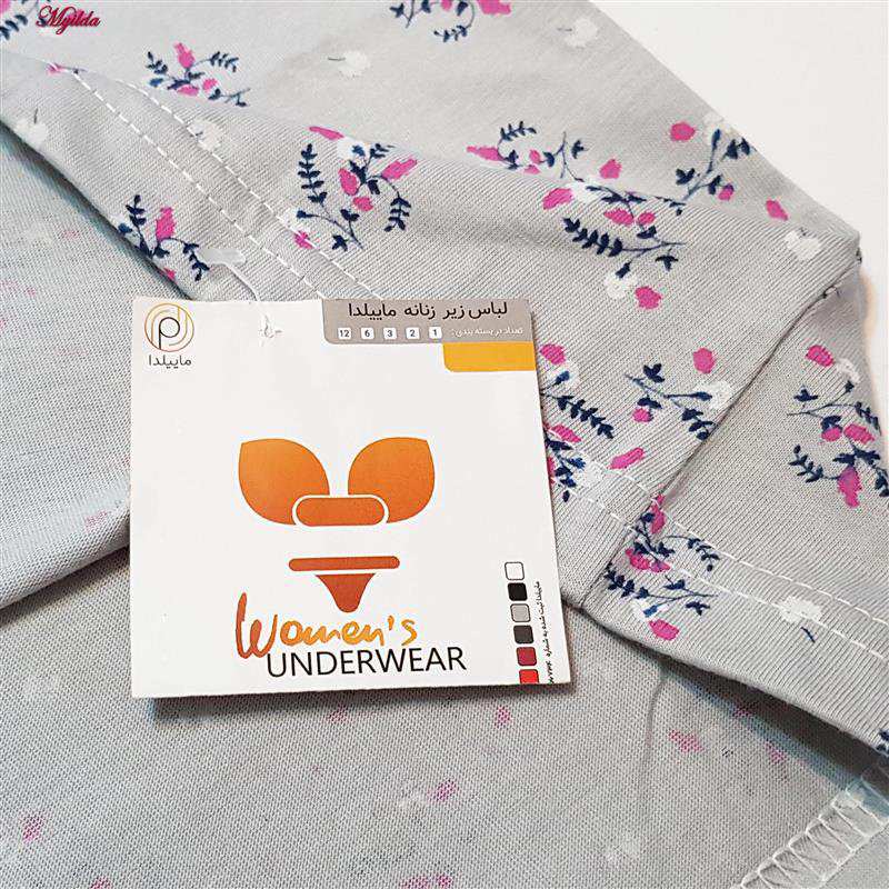 تاپ راحتی زنانه طرح برگ رنگ طوسی ماییلدا کد 5328-2