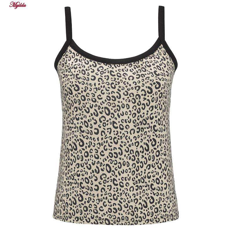 تاپ راحتی زنانه مدل پلنگی رنگ کرم ماییلدا کد 5328-1