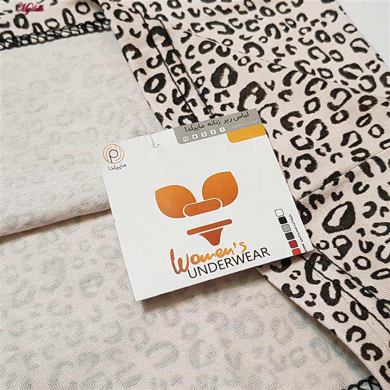 تاپ راحتی زنانه مدل پلنگی رنگ کرم ماییلدا کد 5328-1