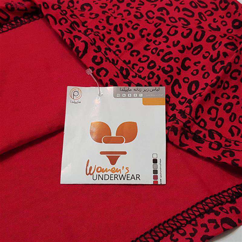 تاپ راحتی زنانه مدل پلنگی رنگ قرمز ماییلدا کد 5328-1