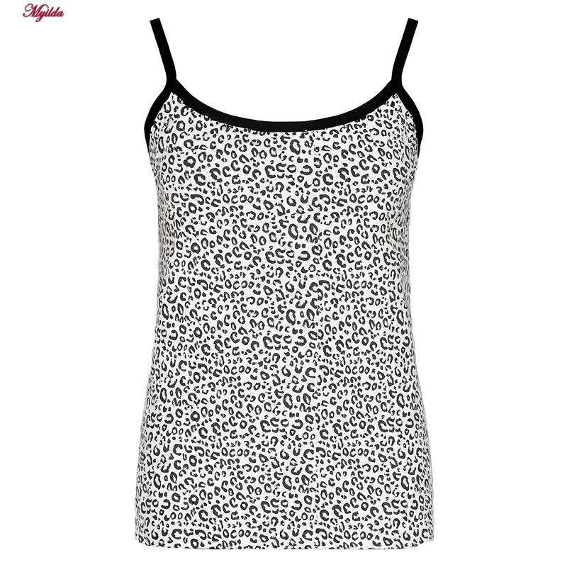 تاپ راحتی زنانه مدل پلنگی رنگ سفید ماییلدا کد 5328-1