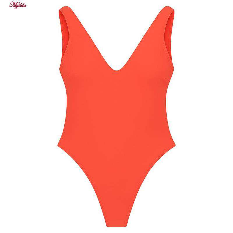 مایو زنانه رنگ نارنجی مدل h-1200 ماییلدا