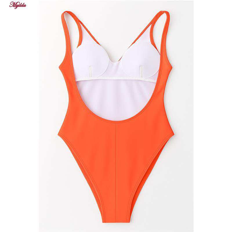 مایو زنانه رنگ نارنجی مدل h-1200 ماییلدا