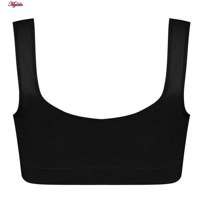 نیم تنه ورزشی زنانه رنگ کرم و مشکی ماییلدا مدل 5201-2 بسته 2 عددی