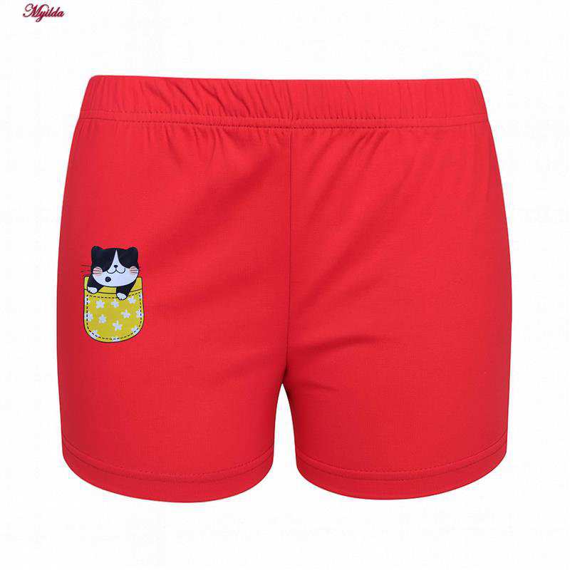 شلوارک راحتی زنانه مدل گربه رنگ قرمز ماییلدا کد 5325