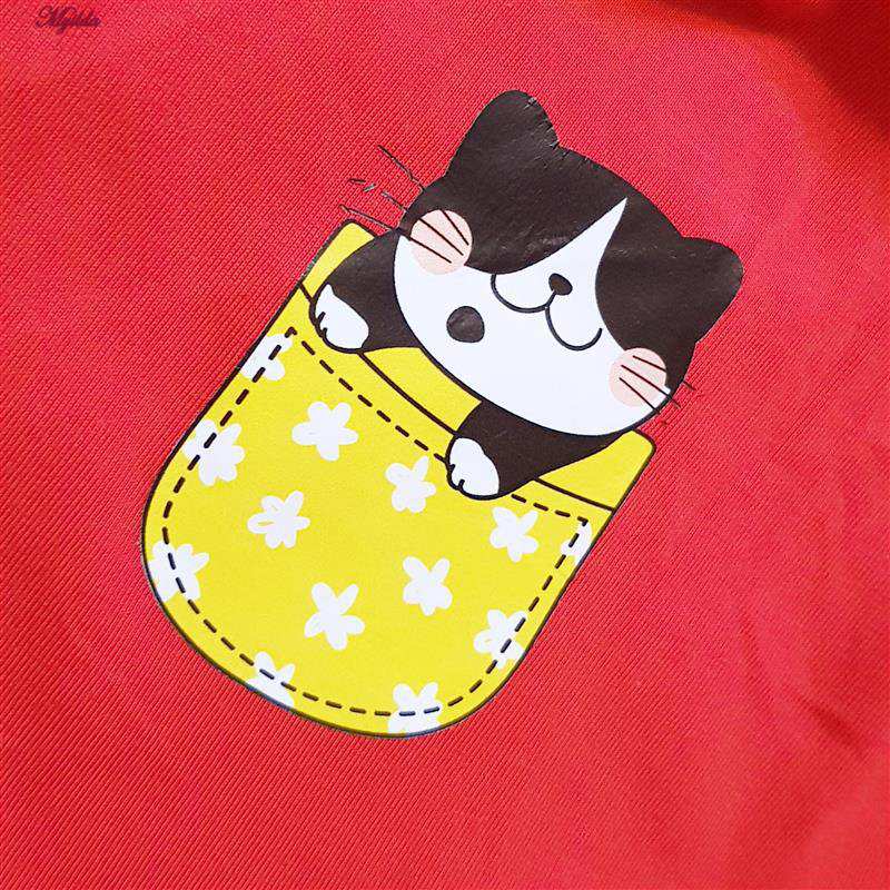 شلوارک راحتی زنانه مدل گربه رنگ قرمز ماییلدا کد 5325