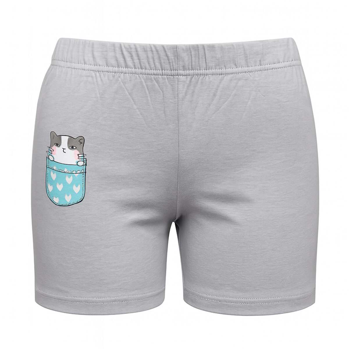 شلوارک راحتی زنانه مدل گربه رنگ طوسی ماییلدا کد 5325