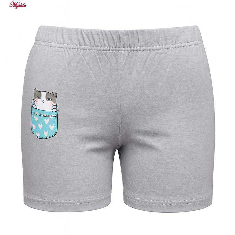 شلوارک راحتی زنانه مدل گربه رنگ طوسی ماییلدا کد 5325