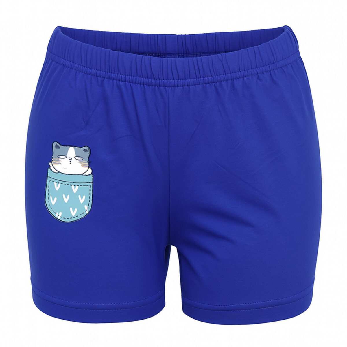 شلوارک راحتی زنانه مدل گربه بازیگوش رنگ آبی ماییلدا کد 5325