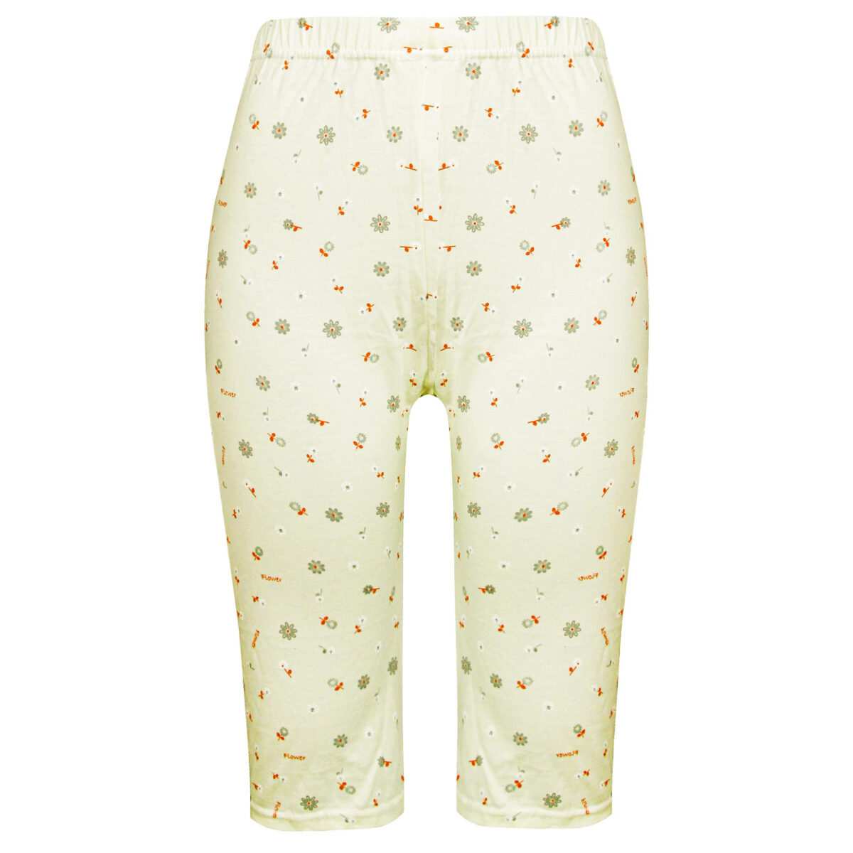 شلوارک راحتی زنانه گل گلی رنگ لیمویی ماییلدا کد 5329-8