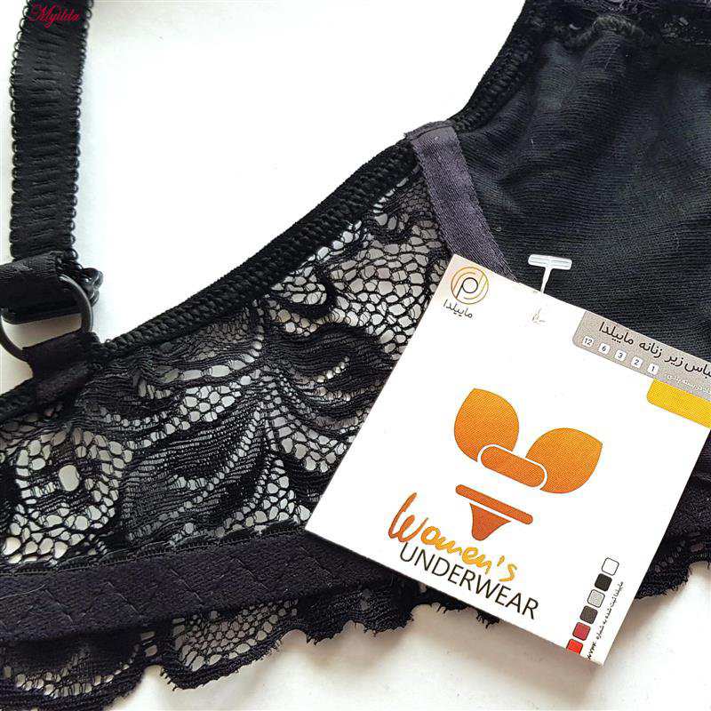 سوتین فنردار رنگ مشکی مدل هارنس ضربدری ماییلدا کد 5334