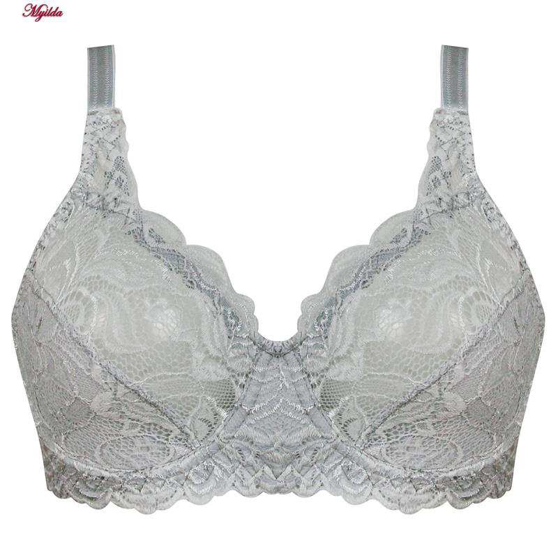 سوتین فنردار دانتل رنگ طوسی ماییلدا کد 5076