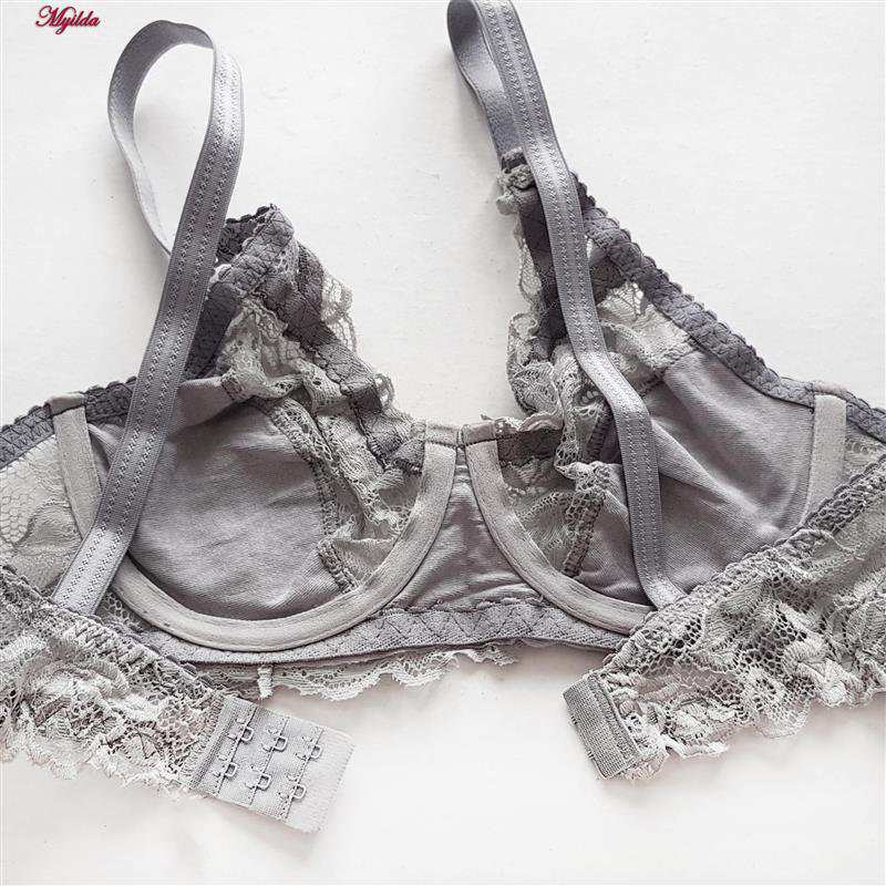 سوتین فنردار دانتل رنگ طوسی ماییلدا کد 5076