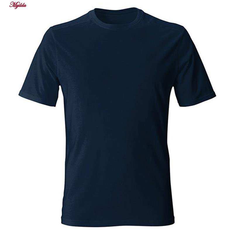 تی شرت آستین کوتاه مردانه رنگ سرمه ای مدل SA12 ماییلدا
