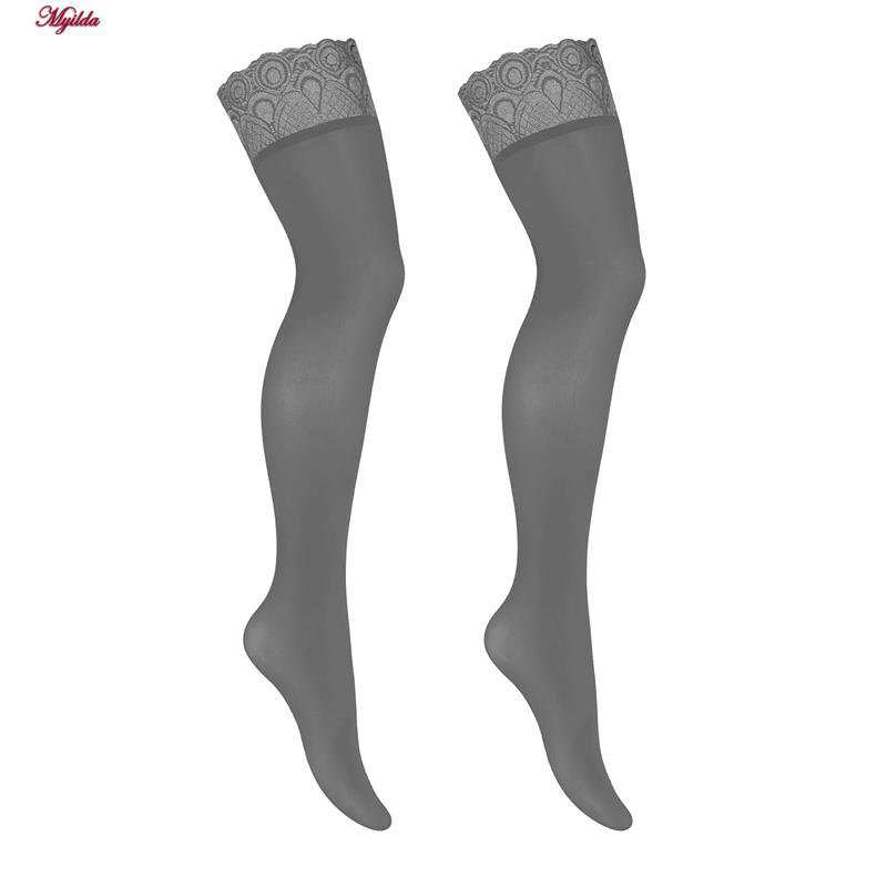 جوراب ساق بلند زنانه رنگ طوسی مدل 5347 ماییلدا