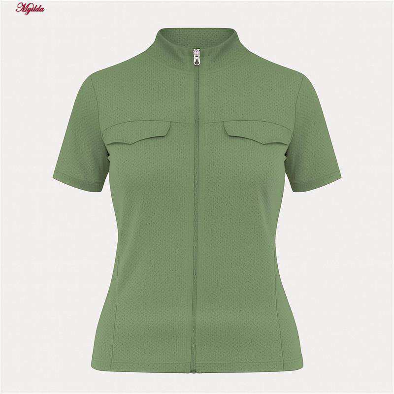 تی شرت آستین کوتاه ورزشی زنانه رنگ سبز دریایی ماییلدا مدل 5338-556