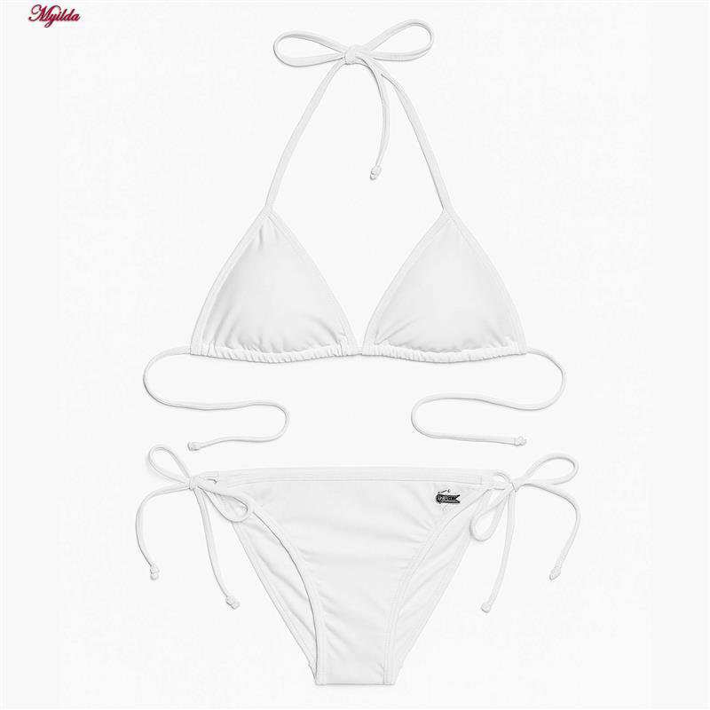 مایو دو تکه زنانه رنگ سفید مدل 1216 ماییلدا