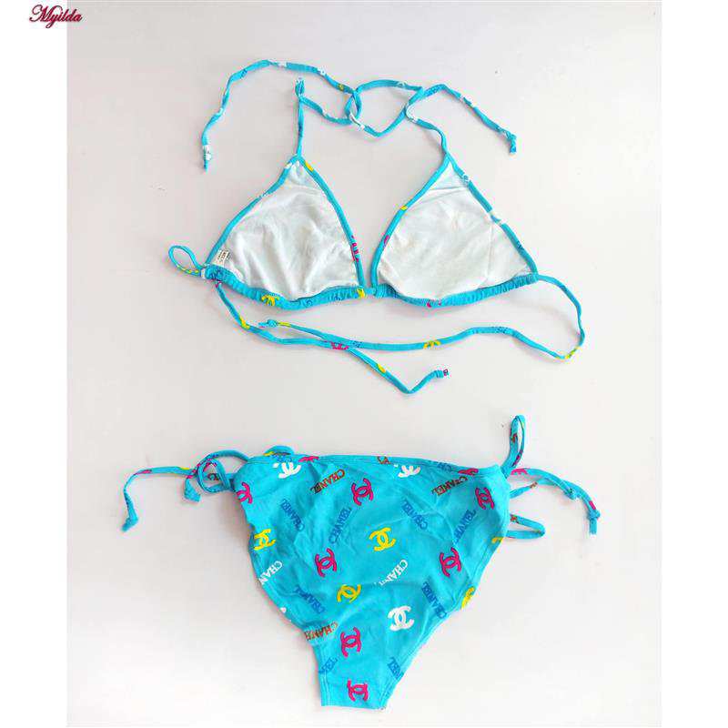 مایو دو تکه زنانه رنگ آبی مدل 1272 ماییلدا