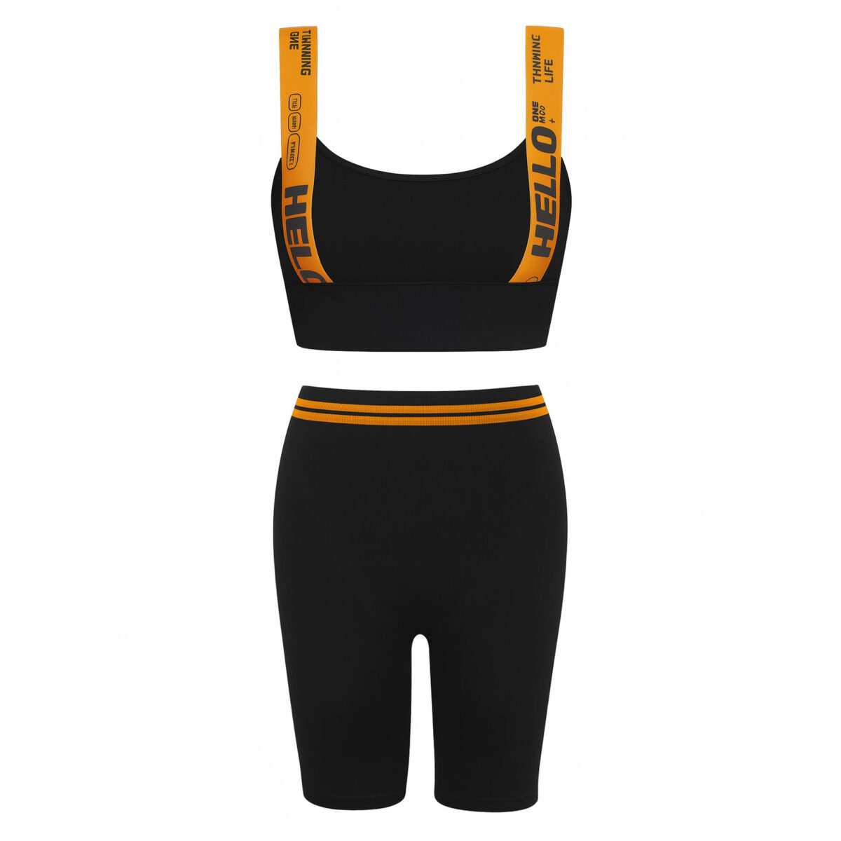 ست نیم تنه و شلوارک ورزشی زنانه رنگ مشکی ماییلدا مدل 5327