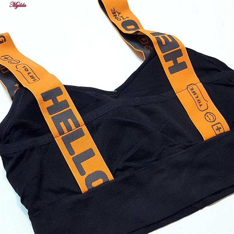 ست نیم تنه و شلوارک ورزشی زنانه رنگ مشکی ماییلدا مدل 5327