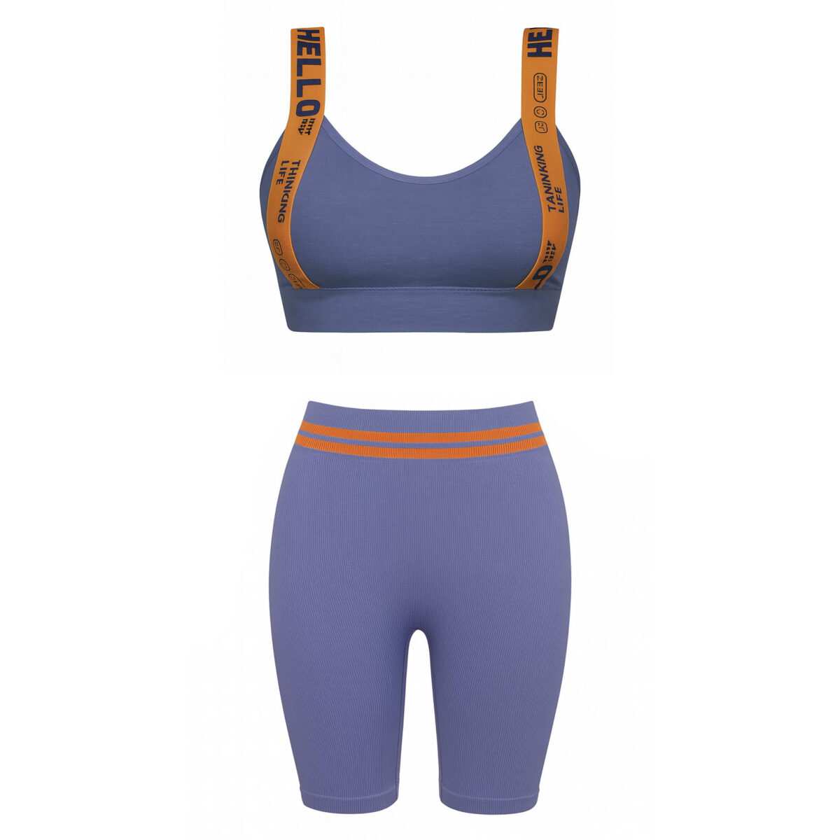 ست نیم تنه و شلوارک ورزشی زنانه ماییلدا رنگ آبی کد 5327