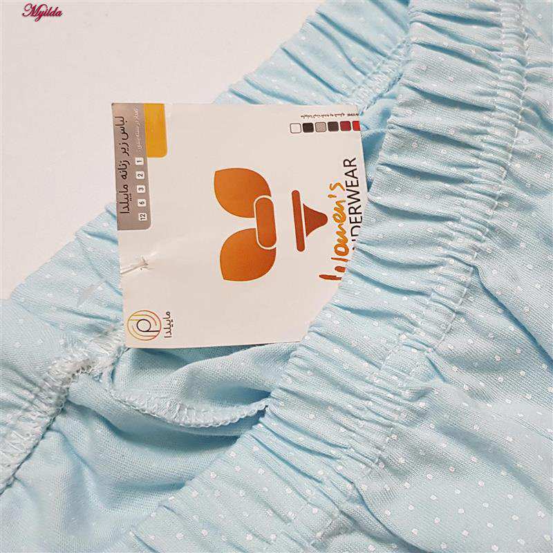 شلوارک راحتی زنانه مدل خال خالی رنگ آبی روشن ماییلدا کد 5329-6