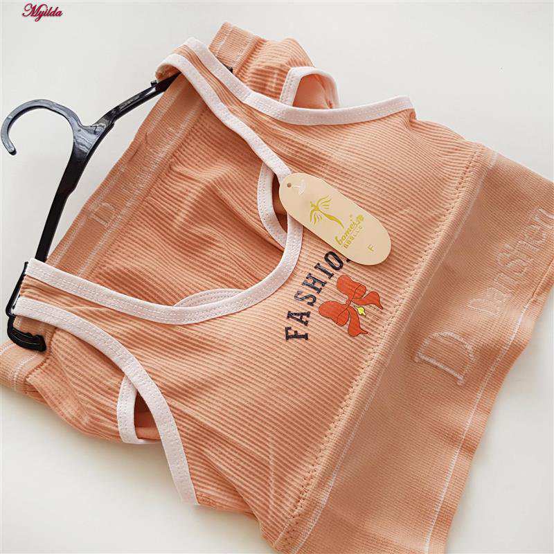 ست شورت و نیم تنه زنانه رنگ گلبهی مدل بدون فنر پددار کد Myi-4620-2 ماییلدا