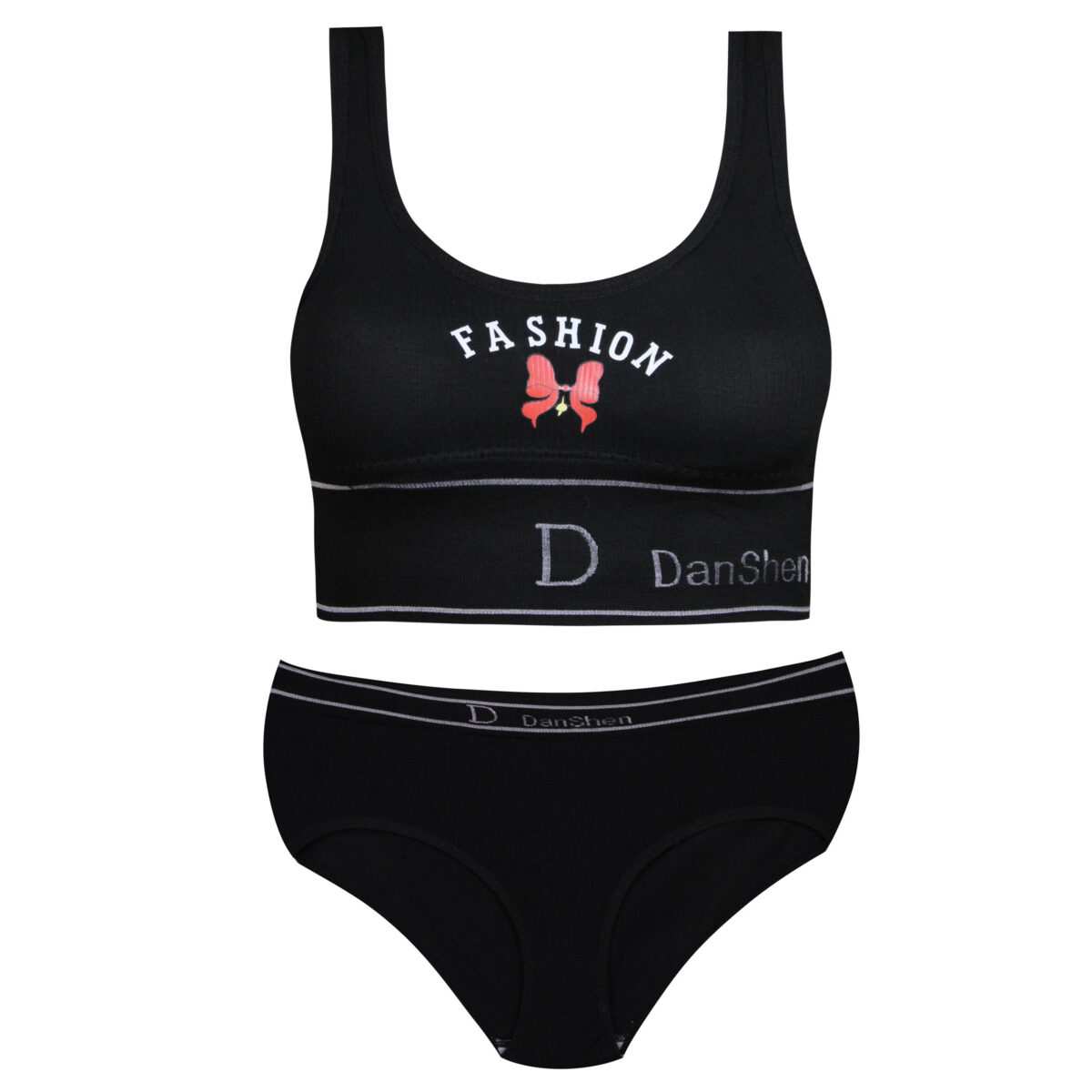 ست شورت و نیم تنه زنانه رنگ مشکی مدل بدون فنر پددار کد Myi-4620-1 ماییلدا