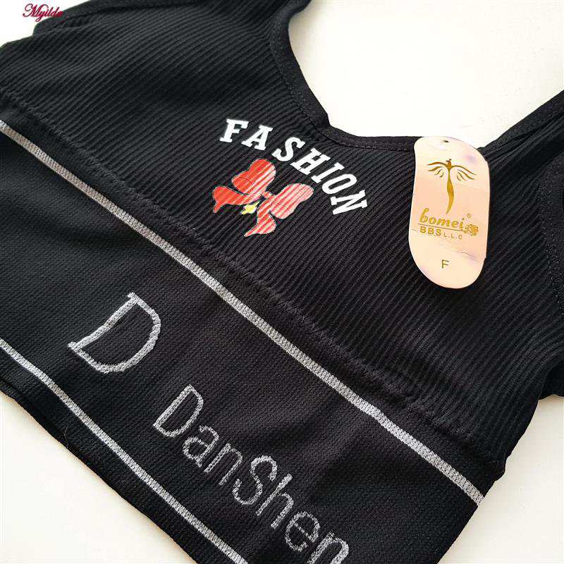 ست شورت و نیم تنه زنانه رنگ مشکی مدل بدون فنر پددار کد Myi-4620-1 ماییلدا