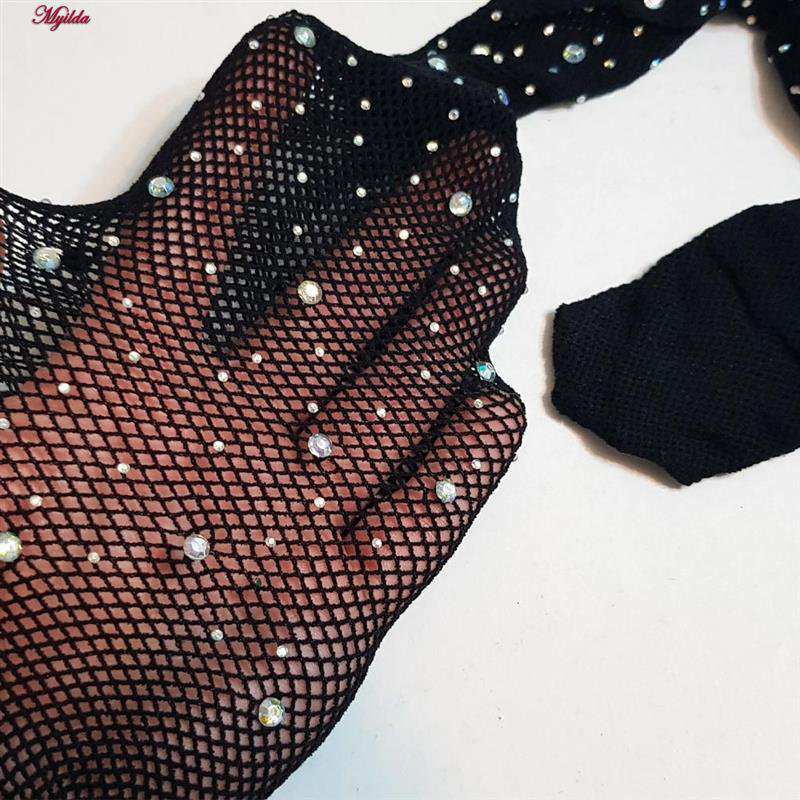 جوراب شلواری زنانه مدل نگین دار رنگ مشکی کد 5380 ماییلدا