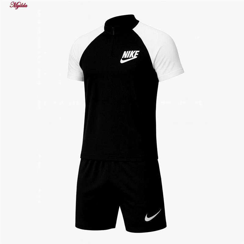 ست تی شرت آستین کوتاه و شلوارک ورزشی مردانه رنگ مشکی مدل 5374-806 ماییلدا