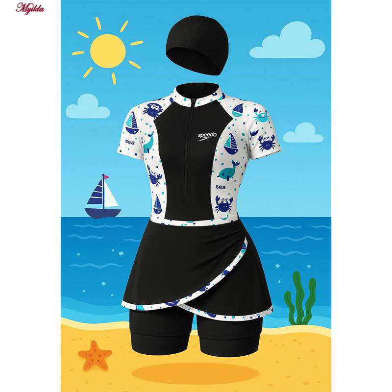 مایو 3 تکه زنانه طرح قایق و خرچنگ مدل 5371-788P ماییلدا