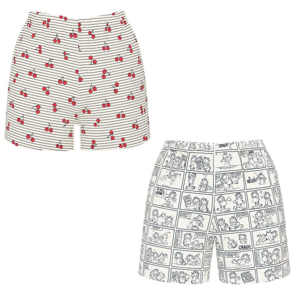 شلوارک راحتی زنانه طرح آلبالو و گارفیلد ماییلدا مدل 5387 بسته 2 عددی