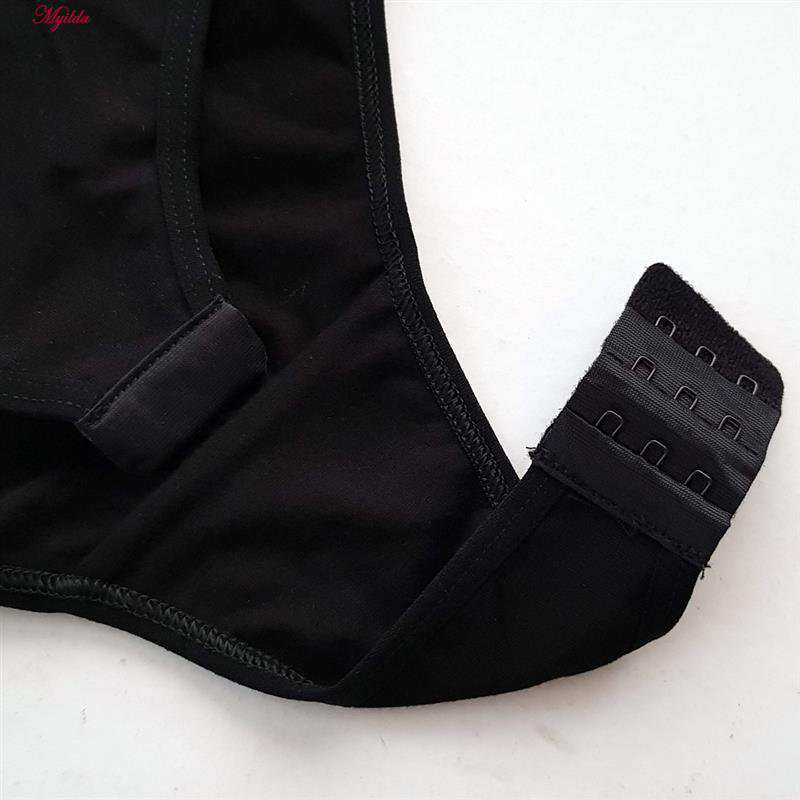 بادی آستین بلند زنانه پاپیلون مدل آستین توری رنگ مشکی مدل 5376-452 ماییلدا