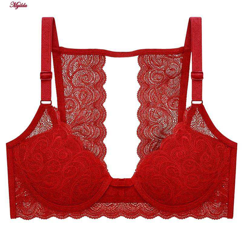 سوتین فنردار زنانه رنگ قرمز مدل جلو بازشو گلستان ماییلدا کد 5363