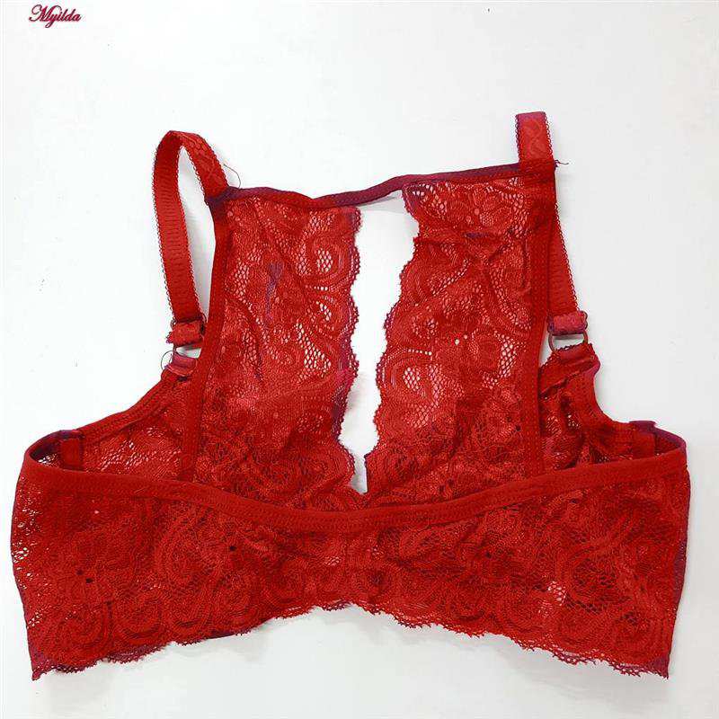 سوتین فنردار زنانه رنگ قرمز مدل جلو بازشو گلستان ماییلدا کد 5363