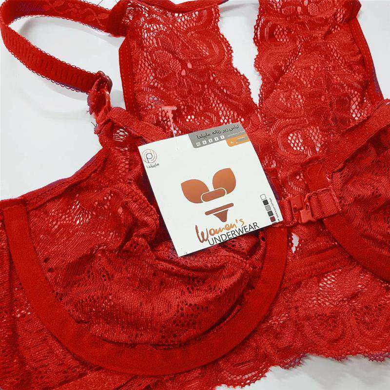 سوتین فنردار زنانه رنگ قرمز مدل جلو بازشو گلستان ماییلدا کد 5363