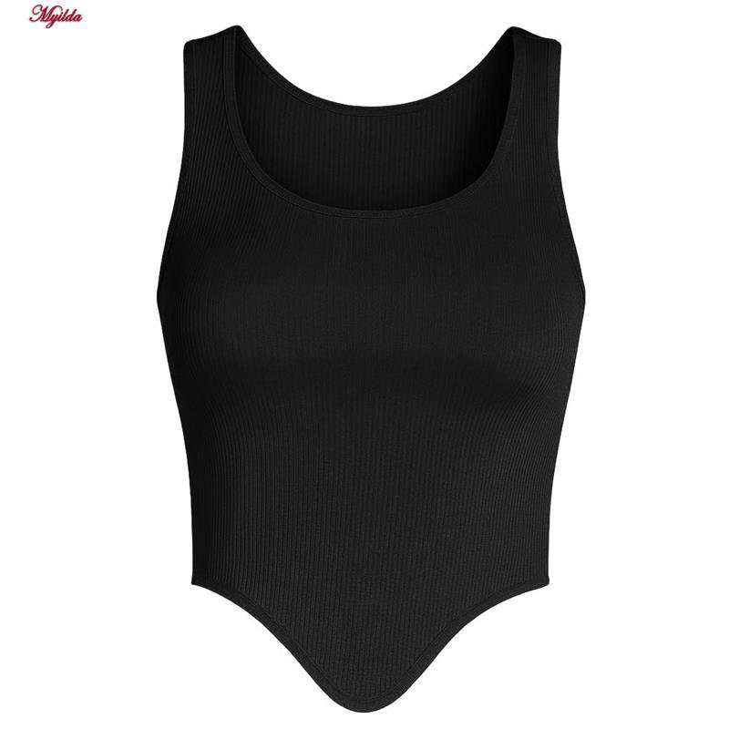 تاپ زنانه کراپ رنگ مشکی ماییلدا مدل 5370-563