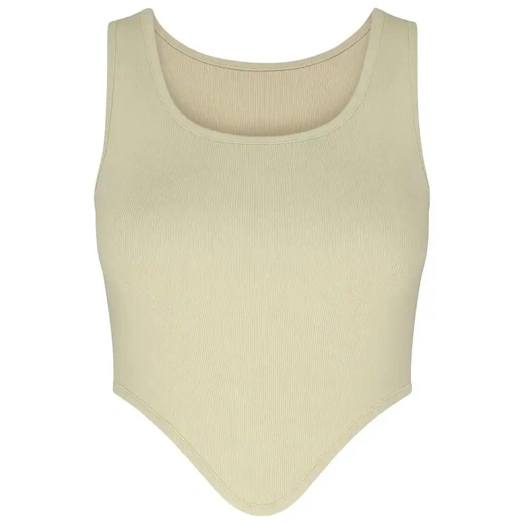 تاپ زنانه کراپ رنگ کرم ماییلدا مدل 5370-563