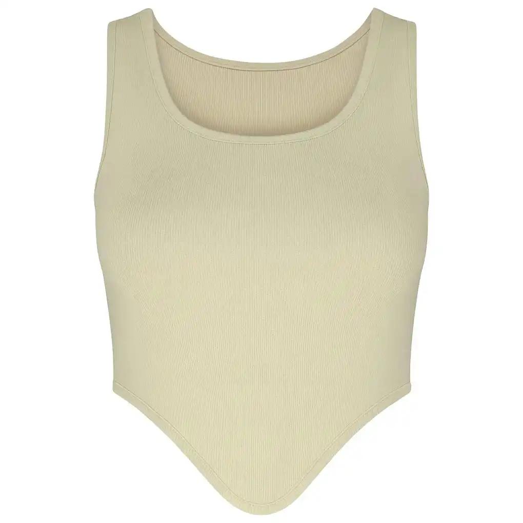 تاپ زنانه کراپ رنگ کرم ماییلدا مدل 5370-563