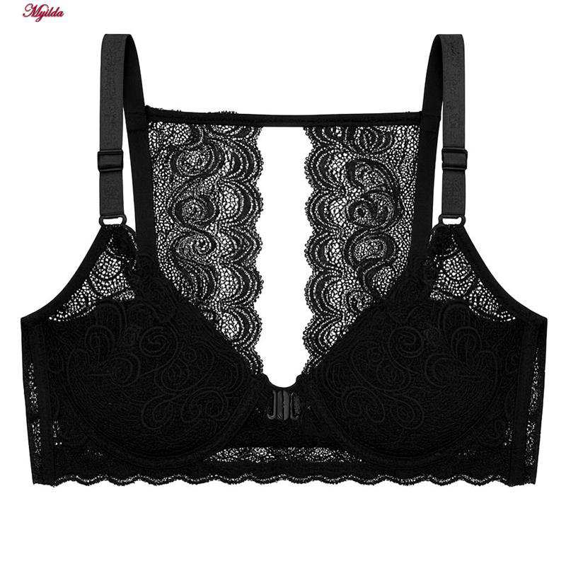 سوتین فنردار زنانه رنگ مشکی مدل جلو بازشو گلستان ماییلدا کد 5363